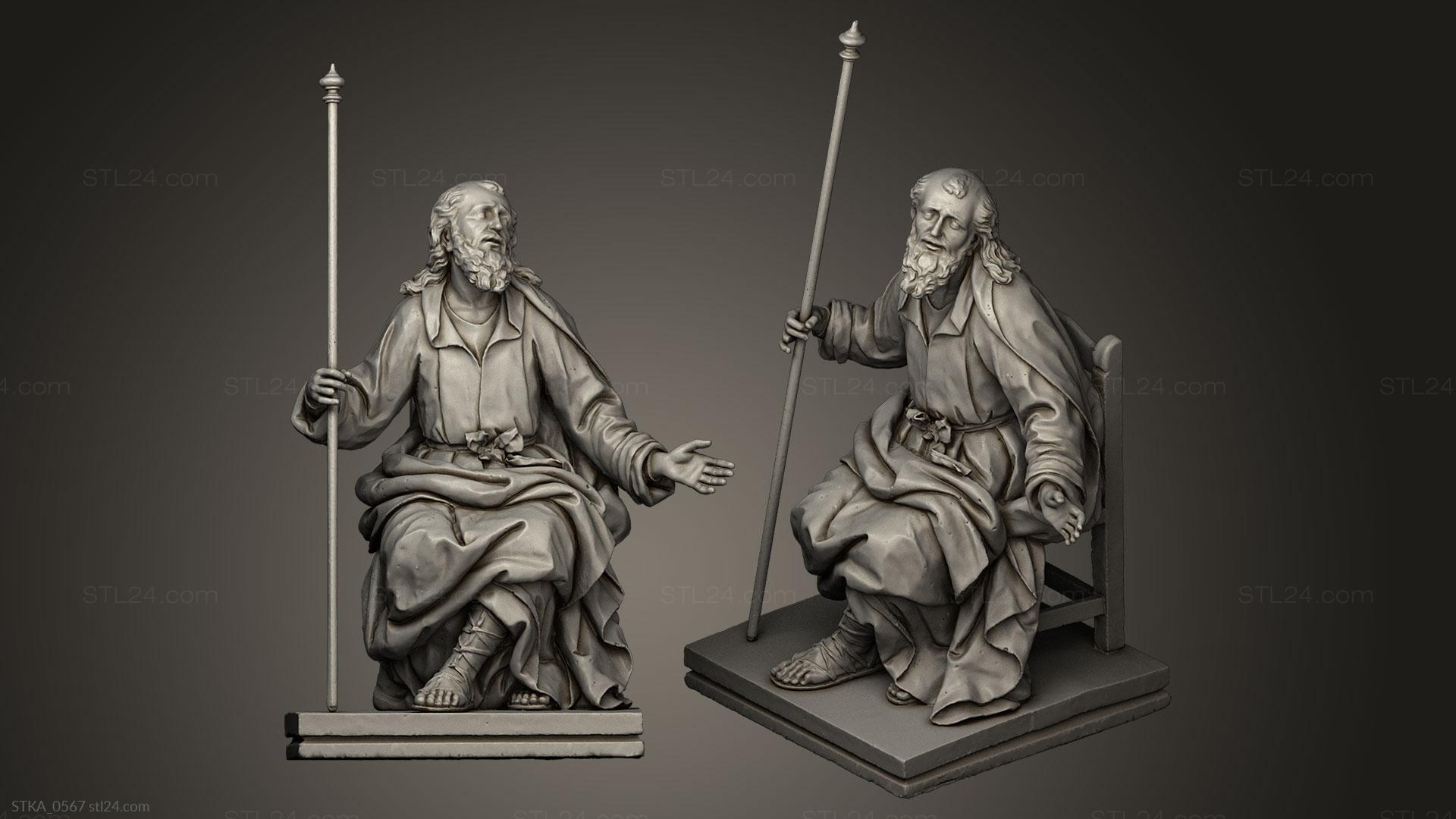 Статуи античные и исторические (Святой Хоакин, STKA_0567) 3D модель для ЧПУ станка